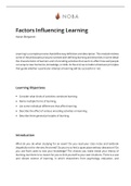 Factors influencing learning 