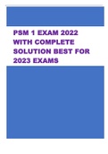 PSM 1 EXAM 2022  WITH COMPLETE  SOLUTION BEST FOR  2023 EXAMS 