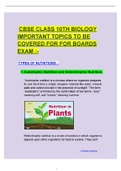CBSE CLASS 10TH BIOLOGY IMPORTANT TOPICS TO BE COVERED FOR BOARDS EXAM