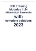 CITI Training Modules 1-24 (Biomedical Research)with complete solutions 2023