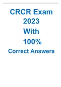 CRCR Exam 2023 With 100% Correct Answers