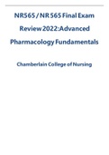 NR 565 Final Exam Review 2022: Advanced Pharmacology Fundamentals| Questions and Approved Answers -Chamberlain College of Nursing 