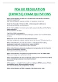 FCA UK REGULATION (EXPRESS) EXAM QUESTIONS AND ANSWERS COMPLETE GUIDE RATED A.