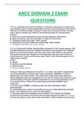 ANCC DOMAIN 2 EXAM QUESTIONS AND ANSWERS COMPLETE GUIDE SOLUTION RATED AND GRADED A+.