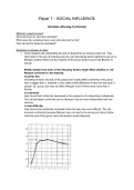 AQA Psychology notes on Social Influence (Variables affecting conformity)