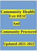 Community Health Exit HESI Updated-2021-2022 & Community Proctored