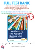 Test Bank For Safe Maternity & Pediatric Nursing Care 2nd Edition By Luanne Linnard-Palmer; Gloria Haile Coats 9780803697348 Chapter 1-38 Complete Guide .