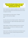WGU C181 Study Guide: Survey of United States Constitution and Government Ch. 1-16 | 210 Questions with 100% Correct Answers | Verified | Latest Update | 37 Pages