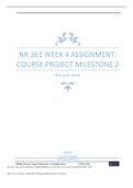 NR 361 WEEK 4 ASSIGNMENT: COURSE PROJECT MILESTONE 2