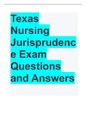 Texas Nursing Jurisprudence Exam Questions and Answers