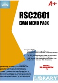 RSC2601 EXAM MEMO PACK 2024