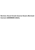 Review: Excel Crash Course Exam (Revised Correct ANSWERS 2023) Wall Street Prep.