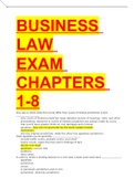 BUSINESS LAW  EXAM CHAPTERS 1-8