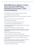 NSG 6005 Pharm Weeks 1-3 Quiz (from operation FNP Class) Questions and Answers |100% Correct Solutions | Latest 2023/2024 -South University