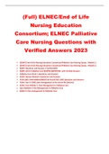 (Full) ELNEC/End of Life Nursing Education Consortium; ELNEC Palliative Care Nursing Questions with Verified Answers 2023(WGU)