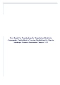 Test Bank For Foundations for Population Health in Community Public Health Nursing 5th Edition By Marcia Stanhope, Jeanette Lancaster Chapter 1-32