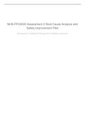 NURS FPX 4020 Assessment 2 Root Cause Analysis and Safety Improvement Plan 