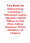 Medical Dosage Calculations A Dimensional Analysis Approach, Updated Edition, 11e June Olsen, Anthony Giangrasso, Dolores Shrimpton (Solution Manual with Test Bank)