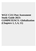 WGU C211 Post Assessment Study Guide 2023 Globalization (Chapters 1, 5, 6, 11)