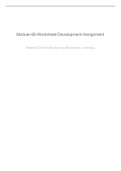 NUR 2633 Module 06 Worksheet Development Assignment