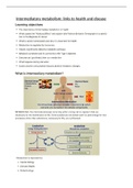 Full lecture notes on Intermediary metabolism