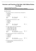 Structure and Function of the Body 16th Edition Patton Test Bank - Questions and Answers, All Chapters 1-22