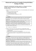 Complete Test Bank VEthical and Legal Issues in Canadian Nursing 4th Edition Keatings Questions & Answers with rationales (Chapter 1-12)