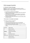 Child Language Acquisition summary - CIE A-Level English Language 9093 