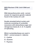 WGU Biochem C785: Unit 4 DNA and RNA with 100% correct answers