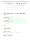 NRNP 6645 Midterm Exam LATEST UPDATE 2022-2024 Questions and Answers Walden University Psychotherapy with Multiple Modalities (Walden University)