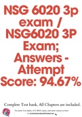 NSG 6020 3p exam / NSG6020 3P Exam; Answers - Attempt Score: 94.67%