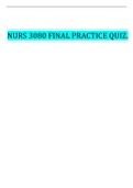 NURS 3080 FINAL PRACTICE QUIZ.| VERIFIED GUIDE