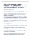 WGU 	D169 PRE-ASSESSMENT: ESSENTIAL PRACTICES FOR SUPPORTING DIVERSE LEARNERS