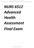 NURS 6512 Advanced Health Assessment FInal Exam 2021 LATEST UPDATE ALREADY GRADE A+