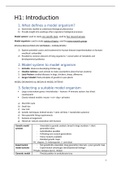 Samenvatting  Model Organisms In Biological Research (G0G43A)