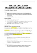 Water Cycle and Insecurity CASE STUDIES Edexcel A level Geography (Unit 3 - Physical Systems and Sustainability)