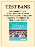 Foundations for Population Health in Community Public Health Nursing 5th Edition Stanhope Test Bank