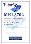 MRL3702 Assignment 1 Semester 1 2023