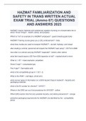 HAZMAT FAMILIARIZATION AND SAFETY IN TRANS WRITTEN ACTUAL EXAM TRIAL (Ammo 67) QUESTIONS AND ANSWERS 2023 