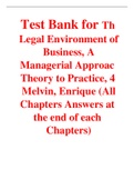 The Legal Environment of Business, A Managerial Approach Theory to Practice 4th Edition By Melvin, Enrique (Test Bank)