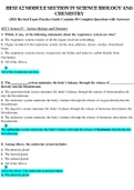 HESI A2 MODULE SECTION IV SCIENCE BIOLOGY AND CHEMISTRY