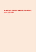 ATI Nutrition Proctored Questions and Answers Latest    2023-2024