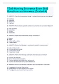 TEAS Nursing Enterence Exam 2023 Questions and Answers (Graded A)