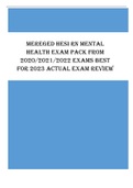 HESI RN MENTAL HEALTH EXAM - MERGED PACK FROM 2020/2021/2022 EXAMS BEST FOR 2023 ACTUAL EXAM REVIEW