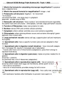 Edexcel GCSE Biology Triple Science (H) - Topic 1 2022