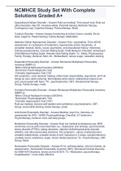 NCMHCE Study Set (Diagnosis, Treatment, Exam helps, and anything else I am in need of learning more about)With Complete Solutions Graded A+