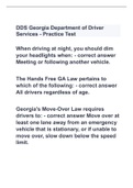 DDS Georgia Department of Driver Services - Practice Test 100% pass