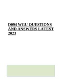 D094 WGU QUESTIONS AND ANSWERS | WGU D094 Pre-Assessment Exam Questions and Answers | WGU D094 Final Exam Questions And Answers Latest Update 2024-2025 & WGU D094 Test 1 Questions and Answers Latest 2024-2025 (Graded A+)