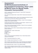 Assessment NCMHCE(Assessments/tests of Psychological functioning. Goal = pass NCMHCE exam for Mental Health Counselor licensure)2023