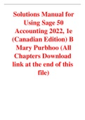 Using Sage 50 Accounting 2022, 1e (Canadian Edition) By Mary Purbhoo (Solutions Manual)